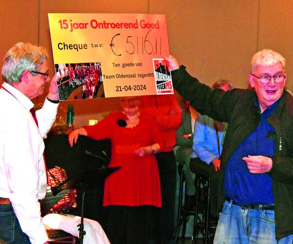 Benefietconcert Ontroerend Goed: 5.617 euro voor ‘Oldenzaal klimt tegen MS’