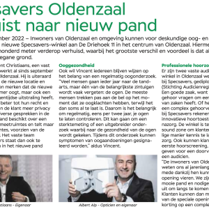 Specsavers Oldenzaal verhuist naar nieuw pand